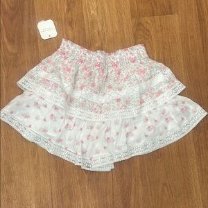 Altar’d State - Pink/Green Floral Skort w/ ruffles